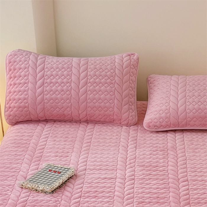 91家纺网 家纺一手货源 找家纺 梦舒羽 2025新款牛奶绒夹棉枕套单人宿舍枕芯套枕头套一对-轻奢 轻奢包边款-浪漫粉