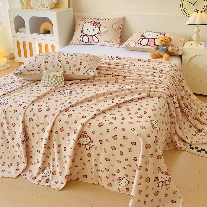 91家纺网 家纺一手货源 找家纺 （总）葡萄家 2025年新款牛奶绒印花单床单萌系卡通床单款