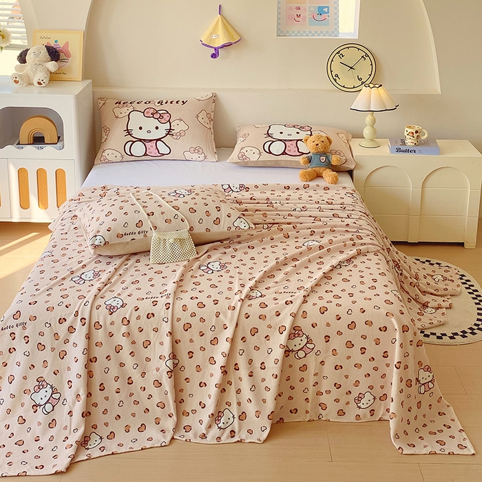 91家纺网 家纺一手货源 找家纺 （总）葡萄家 2025年新款牛奶绒印花单床单萌系卡通床单款