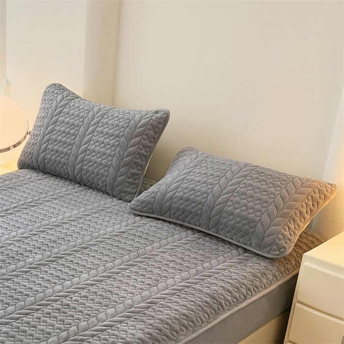 91家纺网 家纺一手货源 找家纺 梦舒羽 2025新款牛奶绒夹棉枕套单人宿舍枕芯套枕头套一对-轻奢 轻奢包边款-星辰灰