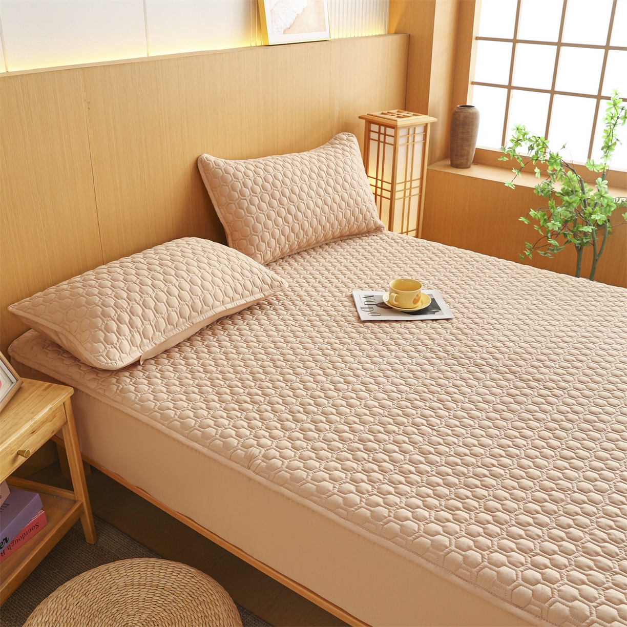 91家纺网 家纺一手货源 找家纺 （总）恒爱家纺 2025新款全棉绗绣单品床笠