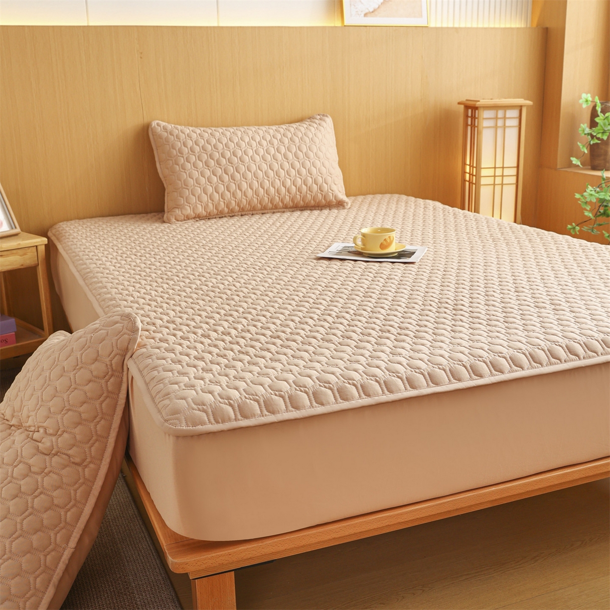 91家纺网 家纺一手货源 找家纺 （总）恒爱家纺 2025新款全棉绗绣单品床笠