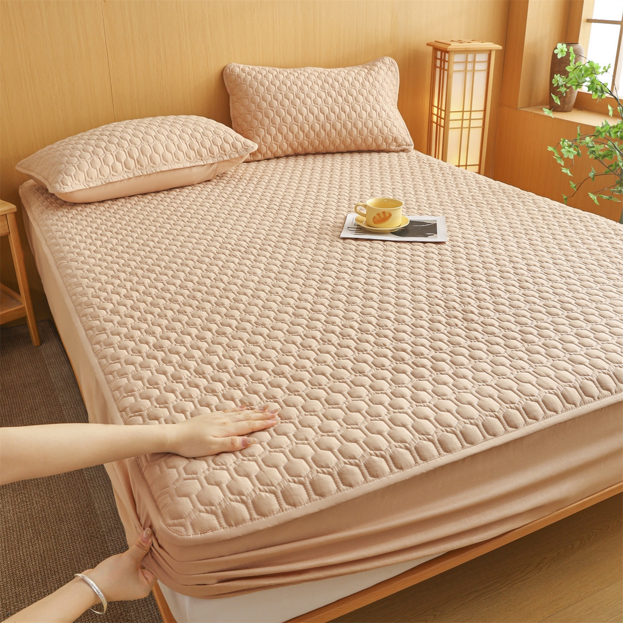 91家纺网 家纺一手货源 找家纺 （总）恒爱家纺 2025新款全棉绗绣单品床笠