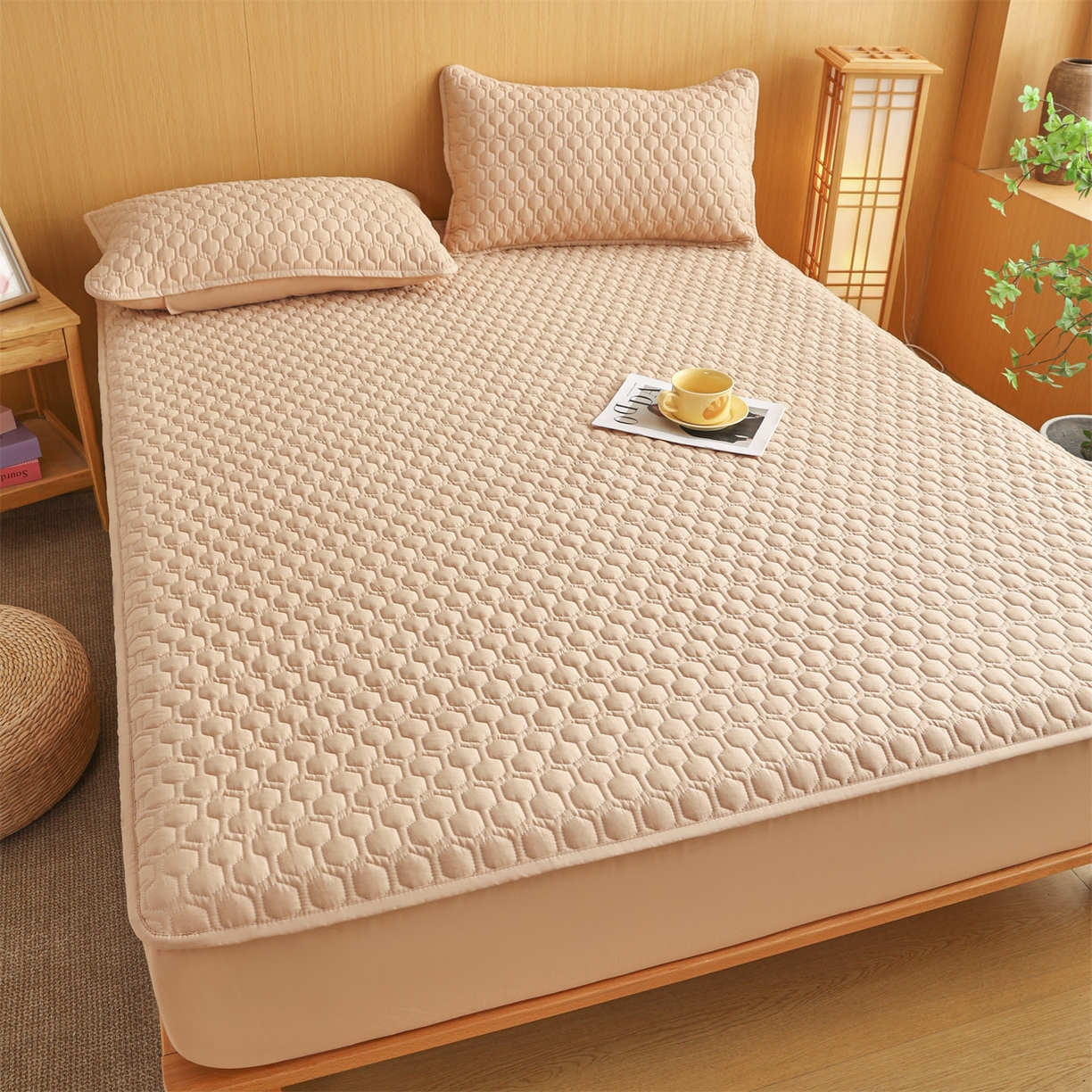 91家纺网 家纺一手货源 找家纺 （总）恒爱家纺 2025新款全棉绗绣单品床笠