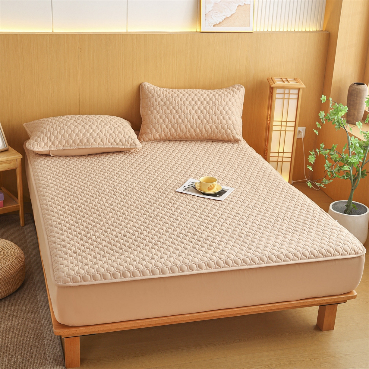 91家纺网 家纺一手货源 找家纺 （总）恒爱家纺 2025新款全棉绗绣单品床笠