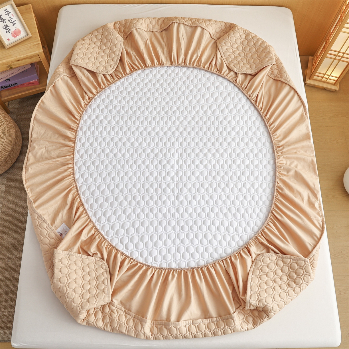 91家纺网 家纺一手货源 找家纺 （总）恒爱家纺 2025新款全棉绗绣单品床笠