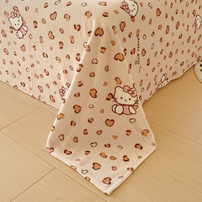 91家纺网 家纺一手货源 找家纺 葡萄家 2025年新款牛奶绒印花单床单萌系卡通床单款 豹纹猫