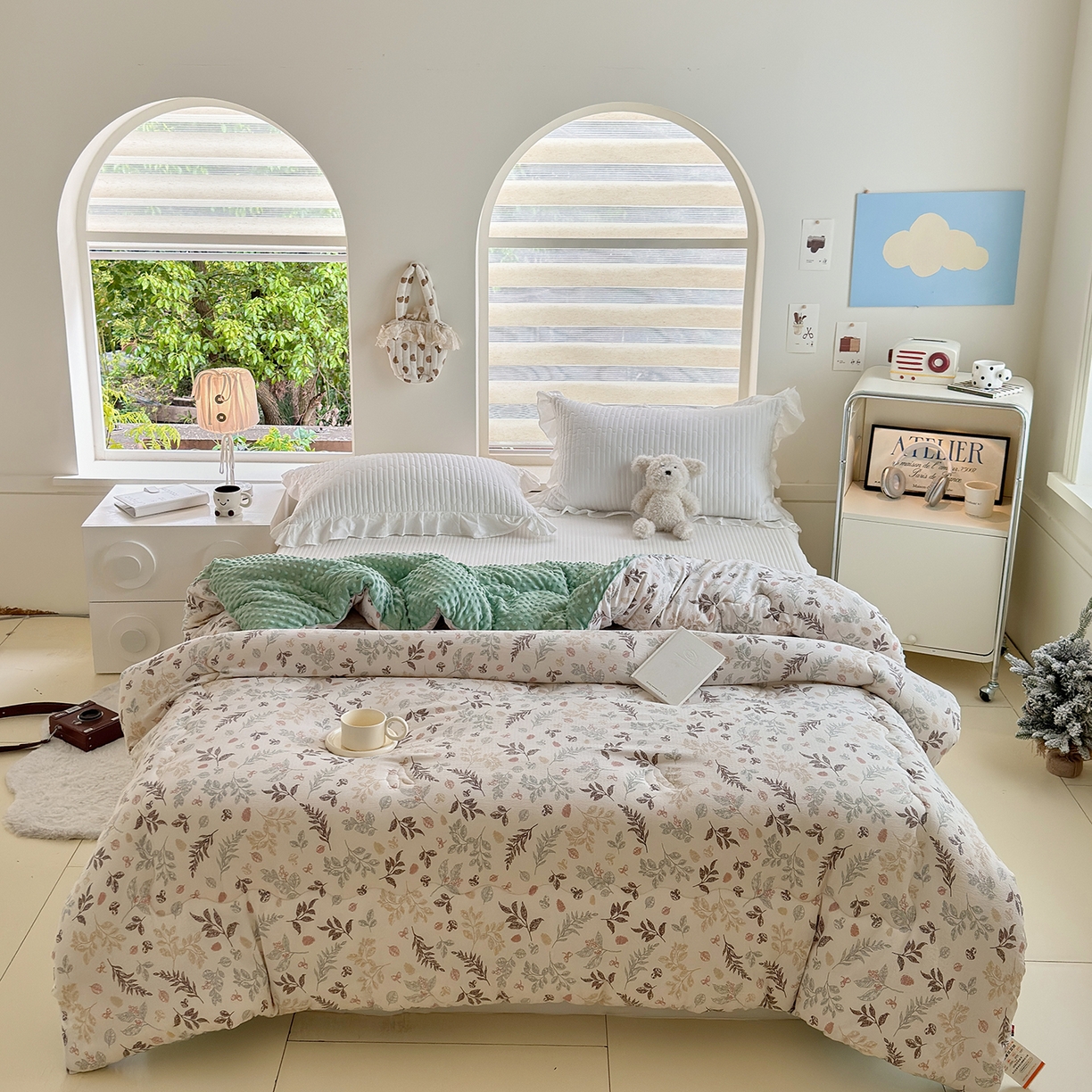 91家纺网 家纺一手货源 找家纺 梵克保罗 2025新款印花豆豆被子被芯 叶知秋