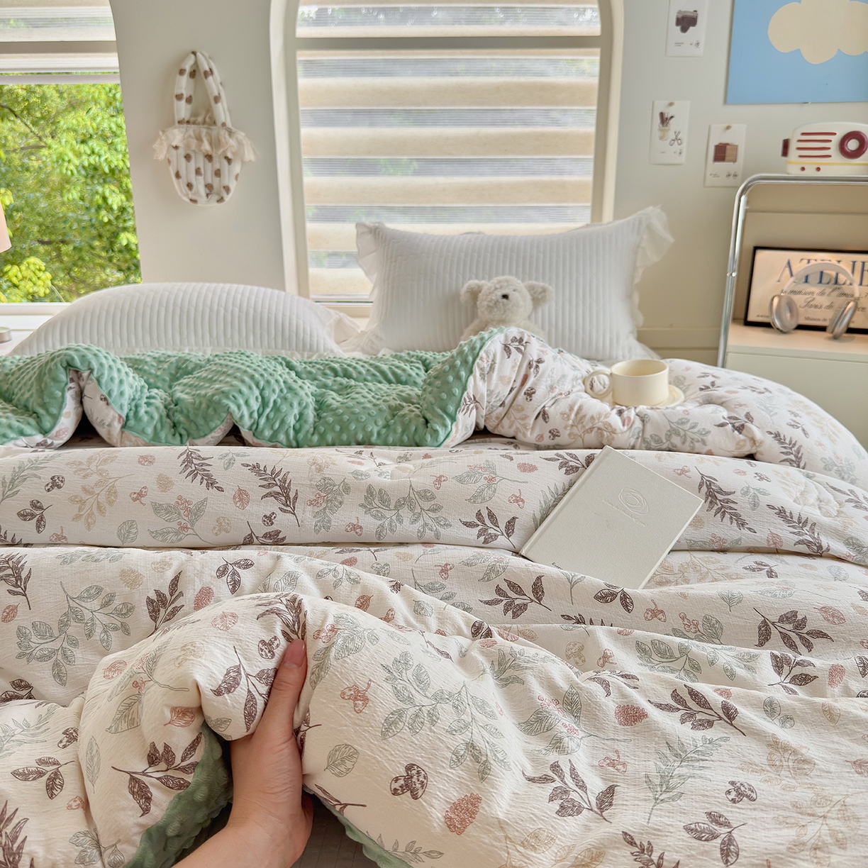 91家纺网 家纺一手货源 找家纺 梵克保罗 2025新款印花豆豆被子被芯 叶知秋