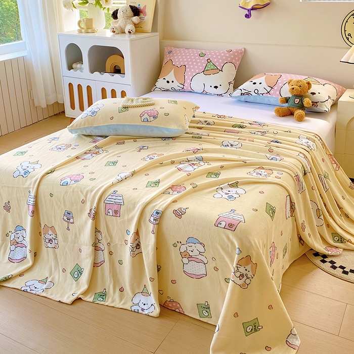 葡萄家 2025年新款牛奶绒印花单床单萌系卡通床单款 卡通乐园
