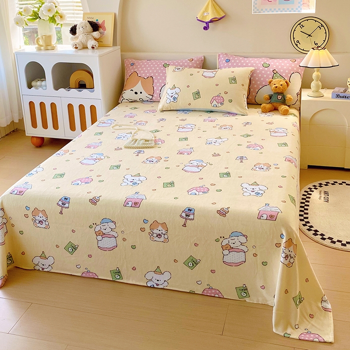 91家纺网 家纺一手货源 找家纺 葡萄家 2025年新款牛奶绒印花单床单萌系卡通床单款 卡通乐园