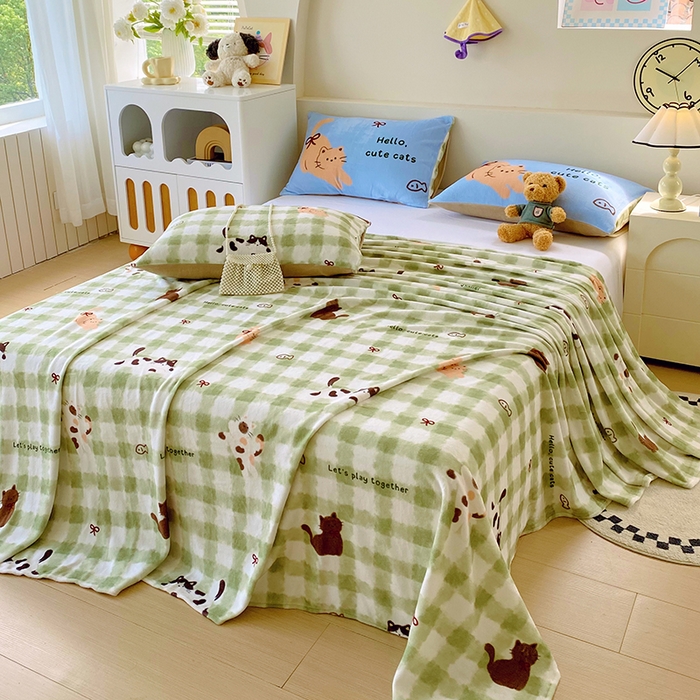 葡萄家 2025年新款牛奶绒印花单床单萌系卡通床单款 莫妮卡