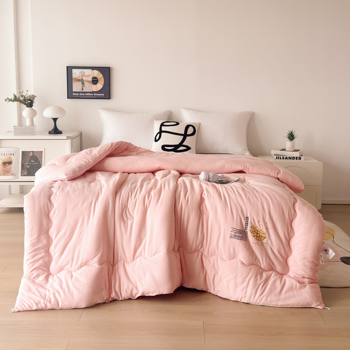 梵克保罗 2025新款大豆贴贴子母被子被芯 贴贴被-粉玉