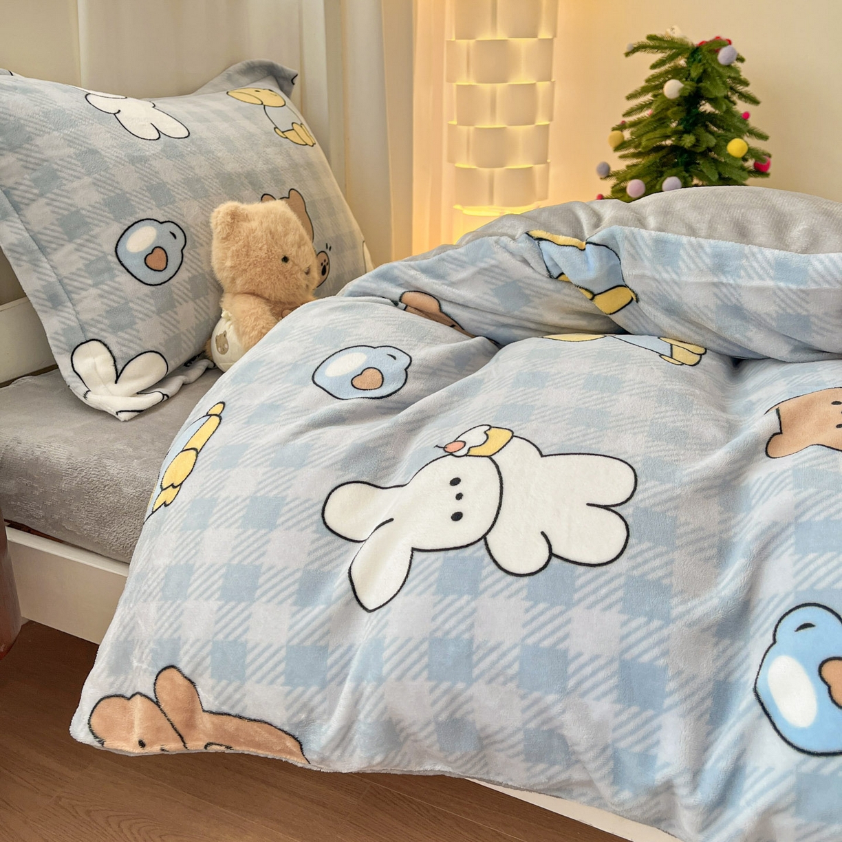 91家纺网 家纺一手货源 找家纺 （总）寻米 2025新款高克重加厚保暖牛奶绒床笠-宿舍图