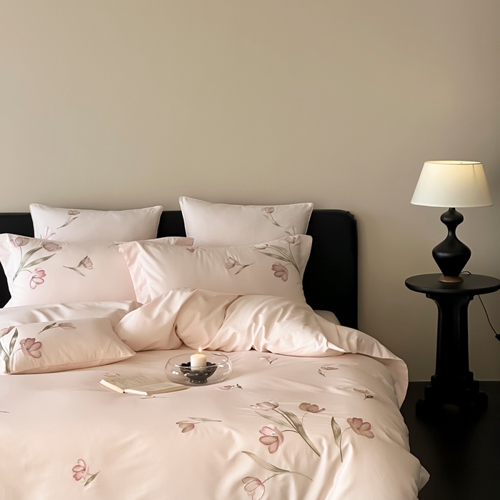 91家纺网 家纺一手货源 找家纺 （总）MIU缪家居 2025新款100支全棉磨毛纯棉刺绣四件套-虞美人（券后控价318）