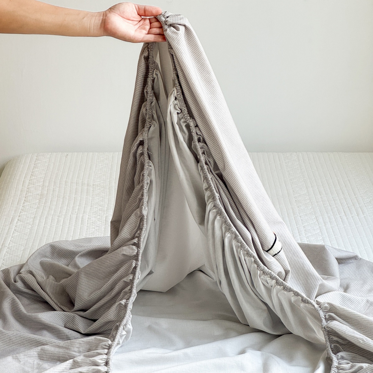 91家纺网 家纺一手货源 找家纺 法芙娜家纺 2025新款全精梳全棉磨毛床笠-躺平鹅 躺平鹅-灰