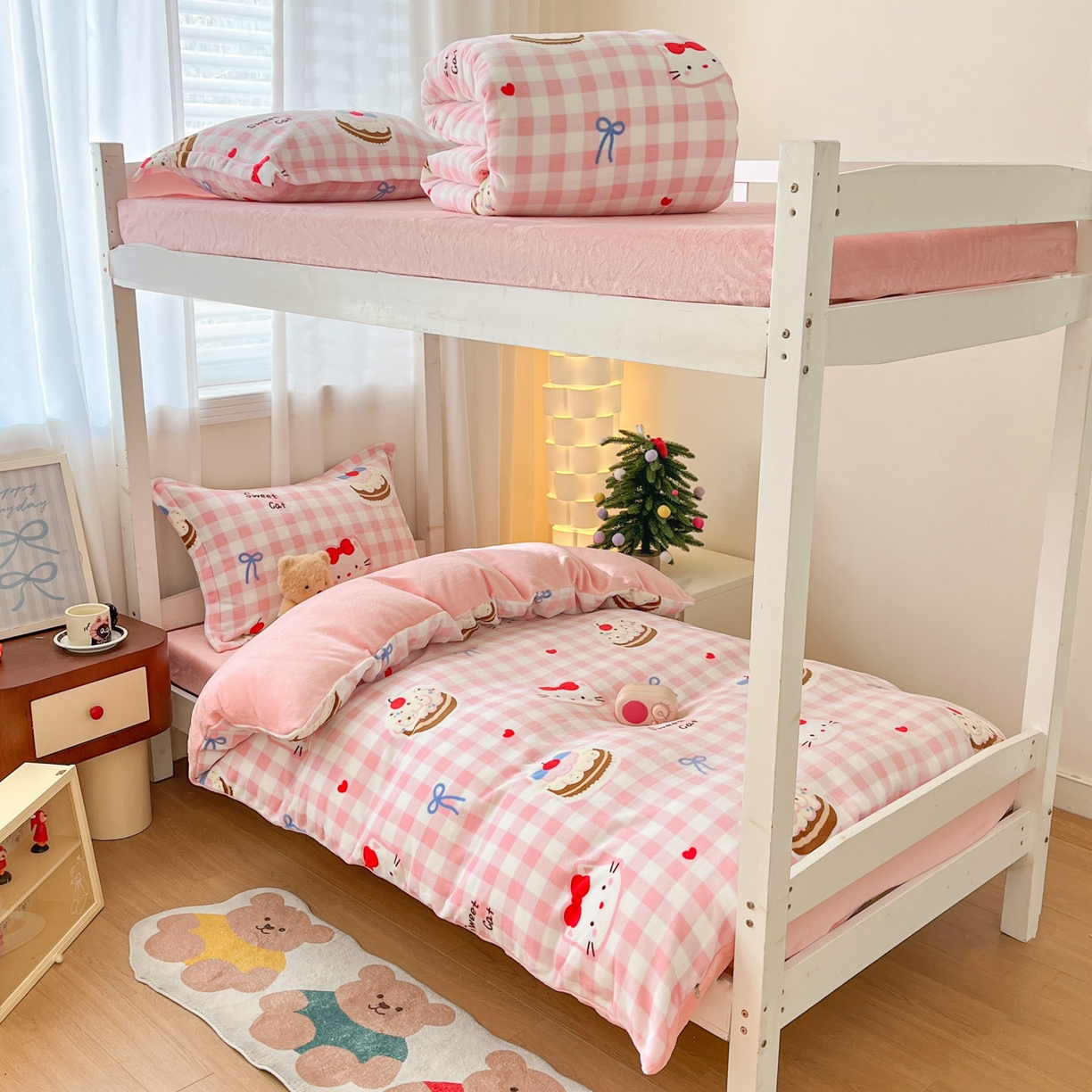 91家纺网 家纺一手货源 找家纺 （总）寻米 2025新款高克重加厚保暖牛奶绒床笠-宿舍图