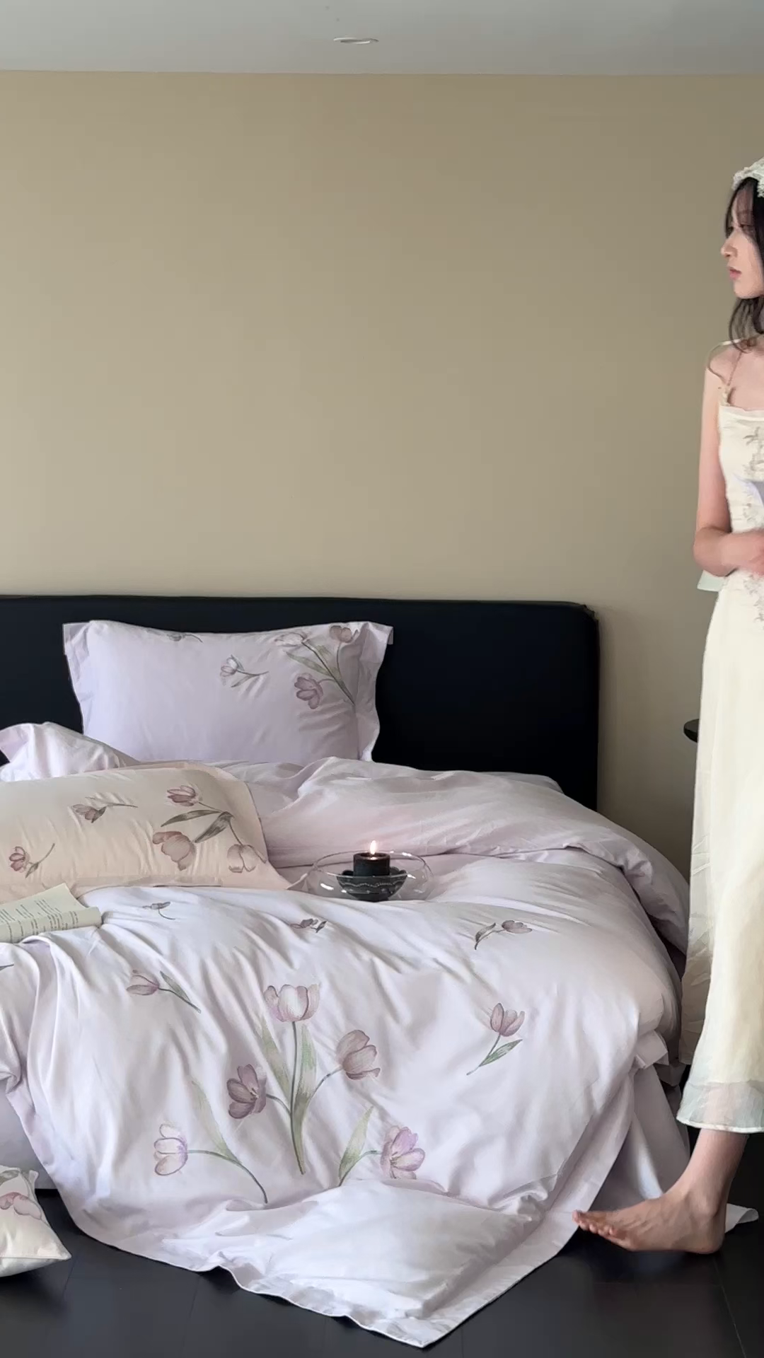 91家纺网 家纺一手货源 找家纺 MIU缪家居 2025新款100支全棉纯棉刺绣四件套-虞美人（券后控价318） 虞美人-微醺紫