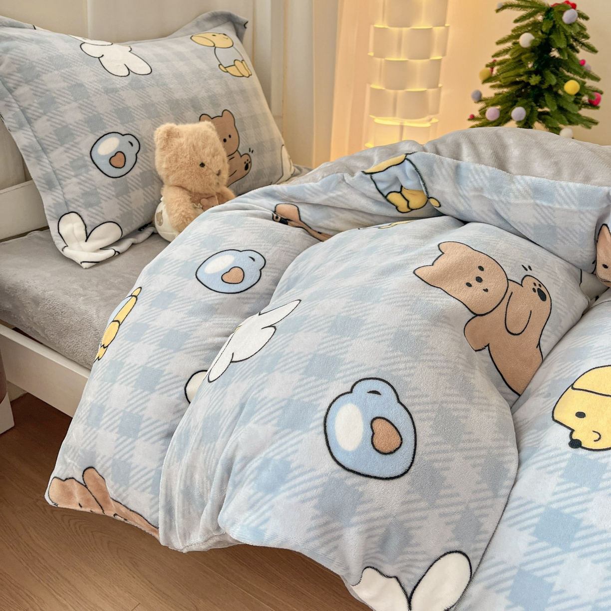 91家纺网 家纺一手货源 找家纺 寻米 2025新款高克重加厚保暖牛奶绒床笠-宿舍图 邦尼兔的小伙伴