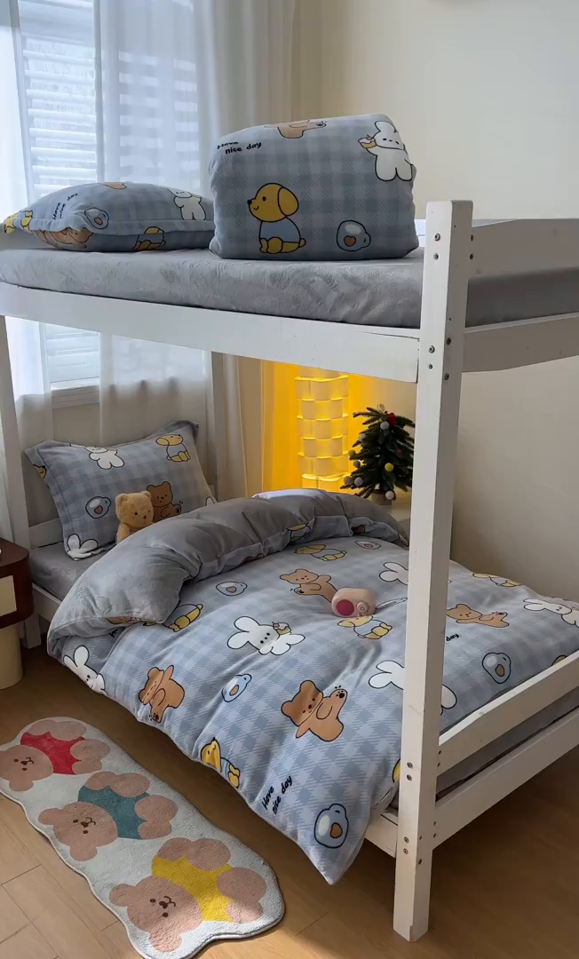 91家纺网 家纺一手货源 找家纺 寻米 2025新款高克重加厚保暖牛奶绒床笠-宿舍图 邦尼兔的小伙伴