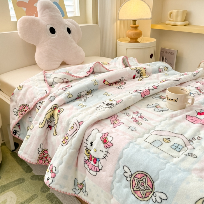 91家纺网 家纺一手货源 找家纺 （总）禧缘家纺（原梦想家） 2025秋冬新款儿童加厚三层夹棉牛奶绒毛毯冬季双面绒保暖盖毯