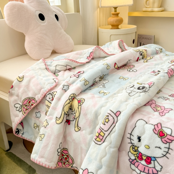 91家纺网 家纺一手货源 找家纺 （总）禧缘家纺（原梦想家） 2025新款夹棉双层花边牛奶绒床笠三件套系列