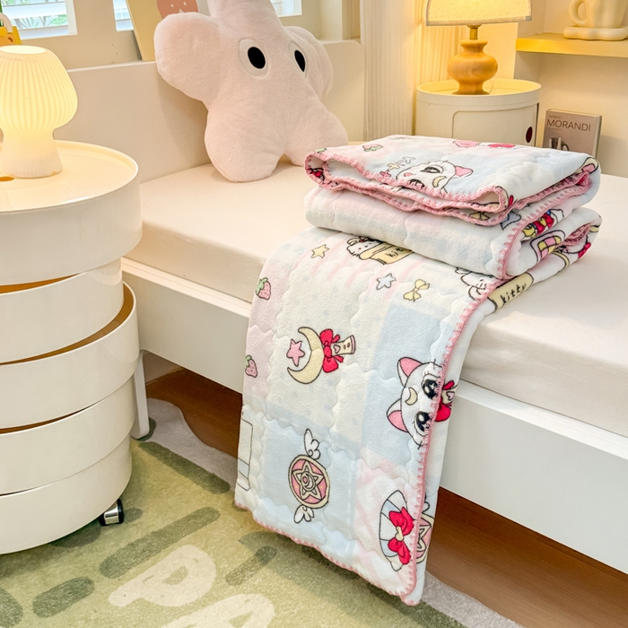 91家纺网 家纺一手货源 找家纺 （总）禧缘家纺（原梦想家） 2025秋冬新款儿童加厚三层夹棉牛奶绒毛毯冬季双面绒保暖盖毯