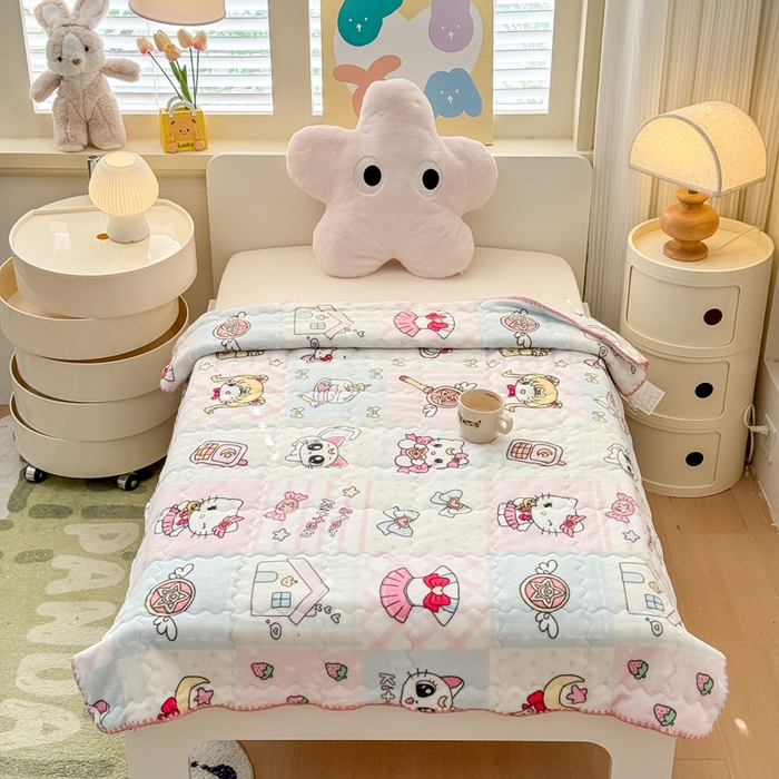 91家纺网 家纺一手货源 找家纺 （总）禧缘家纺（原梦想家） 2025秋冬新款儿童加厚三层夹棉牛奶绒毛毯冬季双面绒保暖盖毯