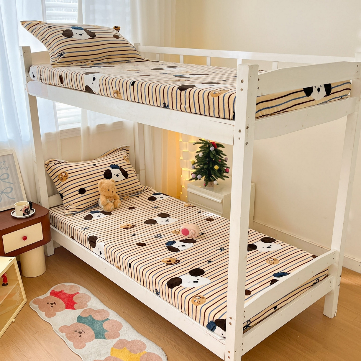 91家纺网 家纺一手货源 找家纺 寻米 2025新款高克重加厚保暖牛奶绒床笠-宿舍图 海德堡小狗