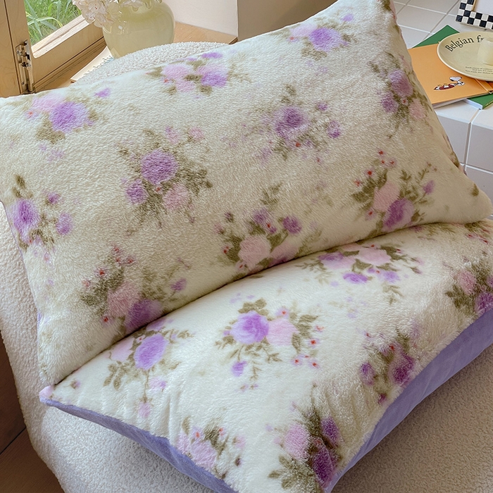 91家纺网 家纺一手货源 找家纺 安哆啦家纺 2025新款高克重兔毛绒印花牛奶绒四件套 花团锦簇