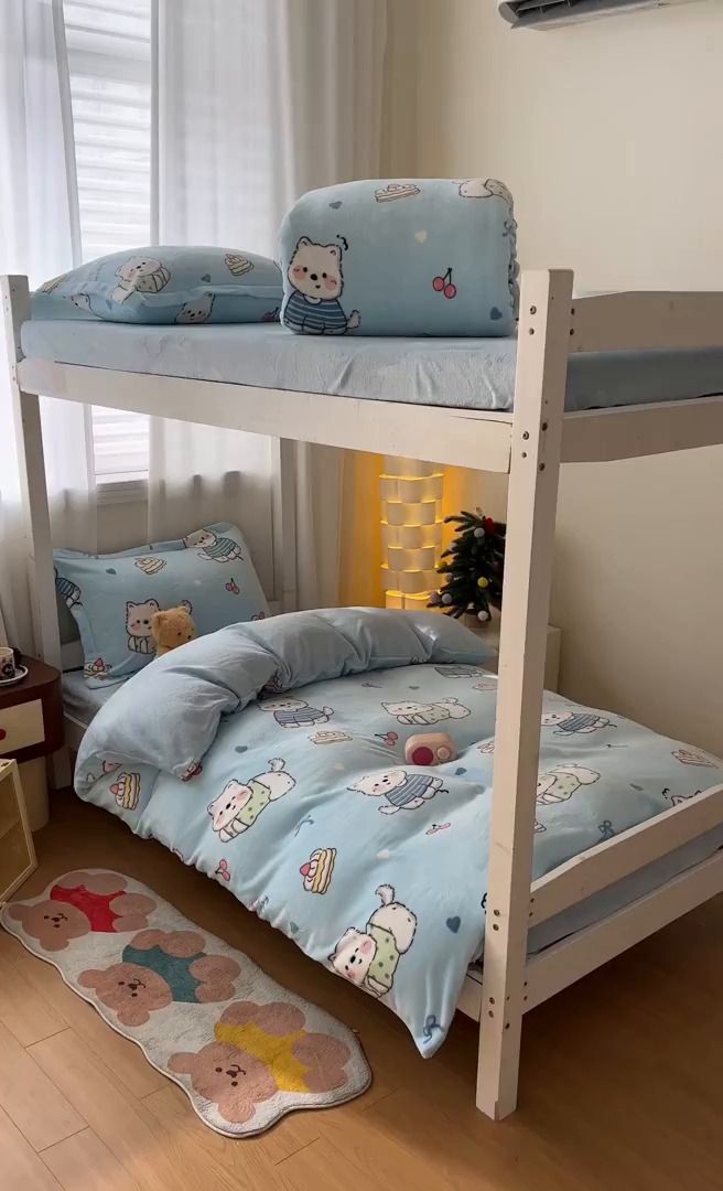 91家纺网 家纺一手货源 找家纺 寻米 2025新款高克重加厚保暖牛奶绒床笠-宿舍图 可爱帕尼尼