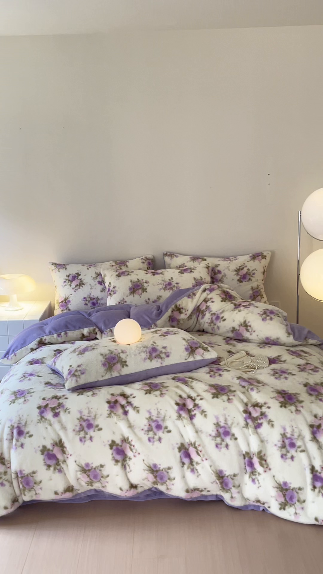 91家纺网 家纺一手货源 找家纺 安哆啦家纺 2025新款高克重兔毛绒印花牛奶绒四件套 花团锦簇