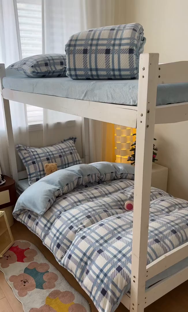 91家纺网 家纺一手货源 找家纺 寻米 2025新款高克重加厚保暖牛奶绒床笠-宿舍图 蓝色恋人