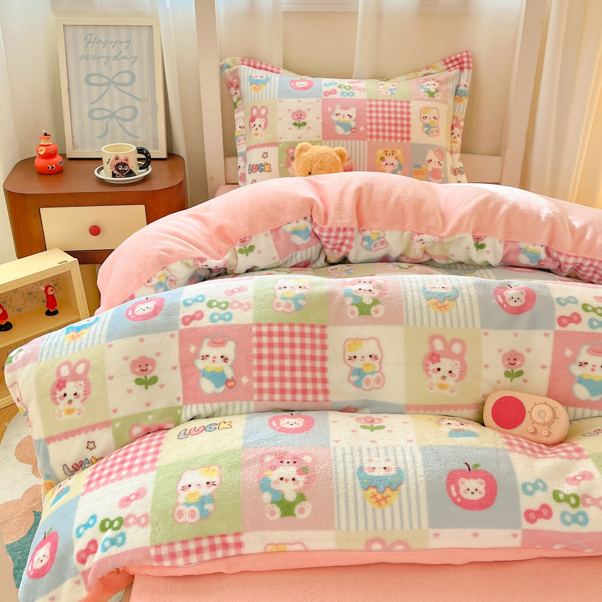 91家纺网 家纺一手货源 找家纺 寻米 2025新款高克重加厚保暖牛奶绒床笠-宿舍图 恋爱日记