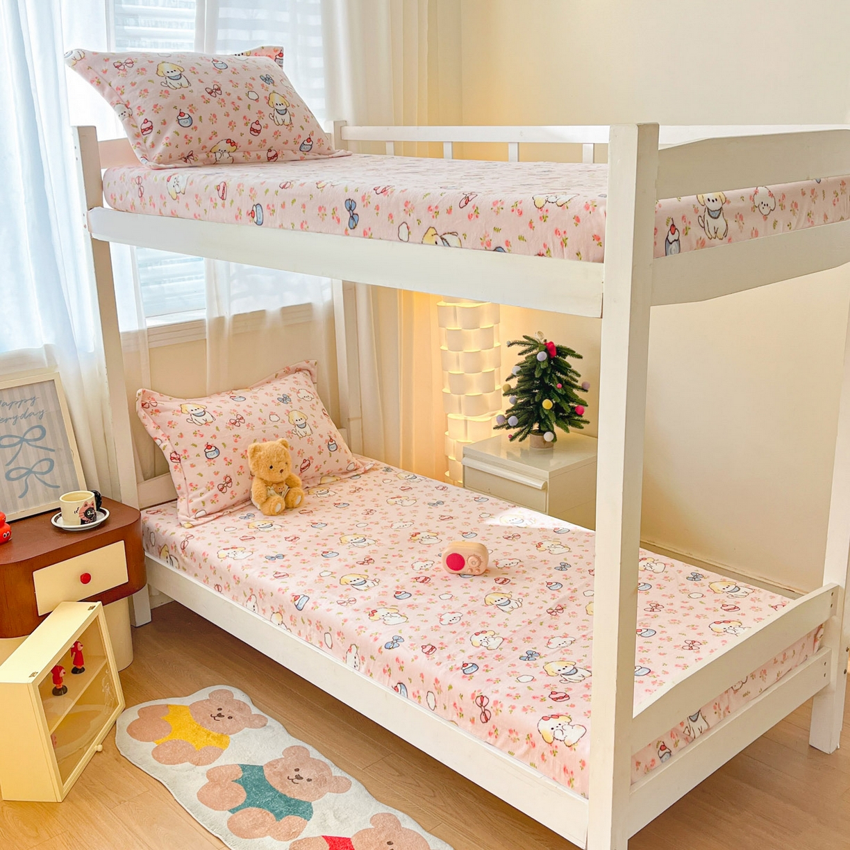 91家纺网 家纺一手货源 找家纺 寻米 2025新款高克重加厚保暖牛奶绒床笠-宿舍图 玫瑰甜心