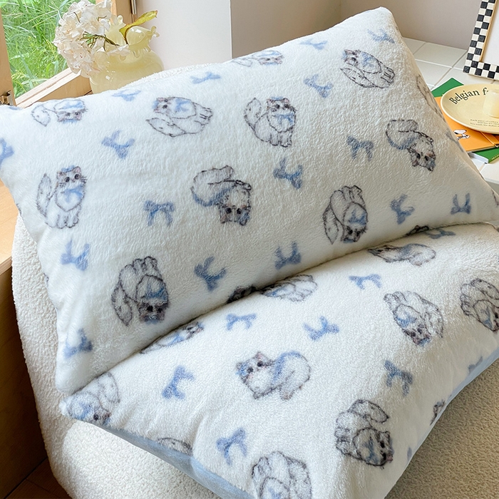 91家纺网 家纺一手货源 找家纺 安哆啦家纺 2025新款高克重兔毛绒印花牛奶绒四件套 精致猫