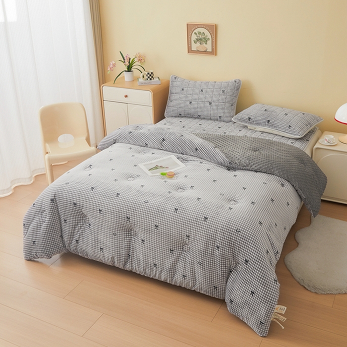 91家纺网 家纺一手货源 找家纺 （总）柏薇 2025新款A类牛奶绒豆豆绒加厚冬被被子被芯