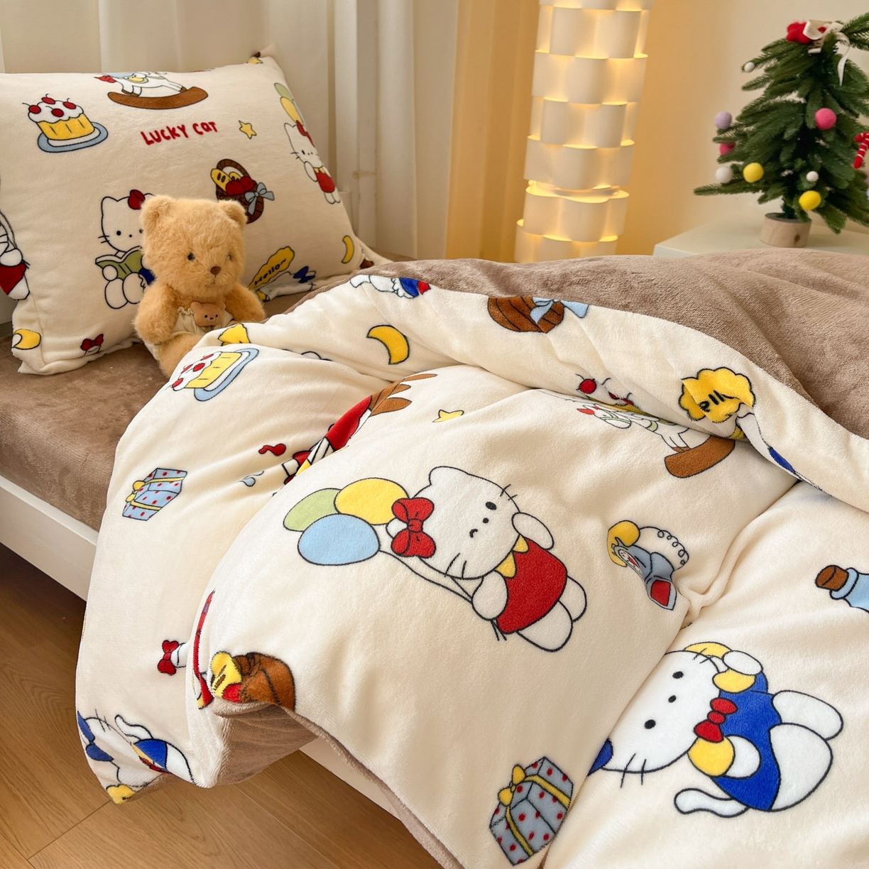 91家纺网 家纺一手货源 找家纺 寻米 2025新款高克重加厚保暖牛奶绒床笠-宿舍图 莫扎特小喵