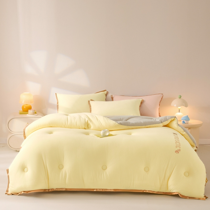 91家纺网 家纺一手货源 找家纺 （总）梵克保罗 2025秋冬新品10A抗菌金乳丝春秋被冬被跨境外贸