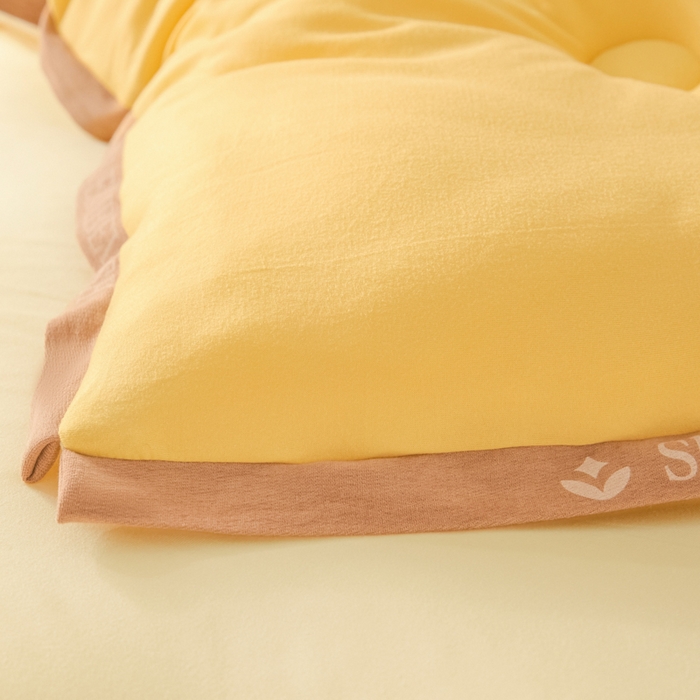 91家纺网 家纺一手货源 找家纺 梵克保罗 2025秋冬新品10A抗菌金乳丝春秋被冬被跨境外贸 金乳丝-黄色