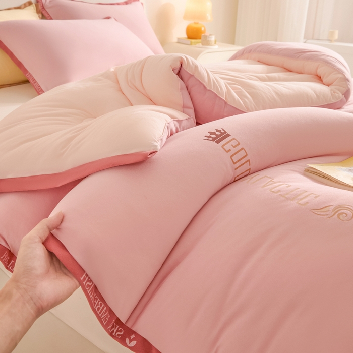 91家纺网 家纺一手货源 找家纺 梵克保罗 2025秋冬新品10A抗菌金乳丝春秋被冬被跨境外贸 金乳丝-豆沙色