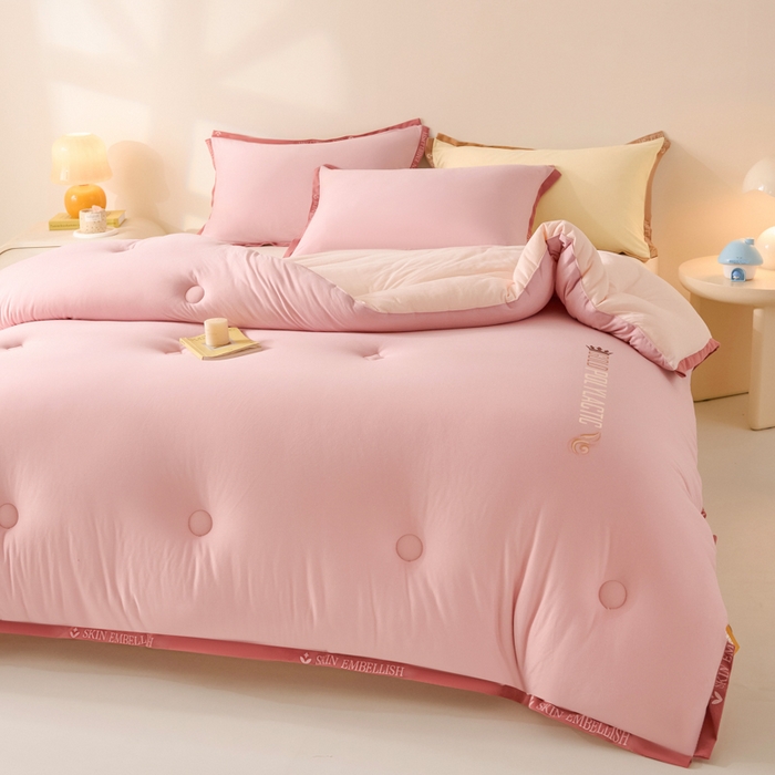 梵克保罗 2025秋冬新品10A抗菌金乳丝春秋被冬被跨境外贸 金乳丝-豆沙色