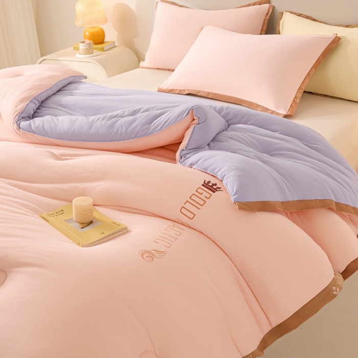 91家纺网 家纺一手货源 找家纺 梵克保罗 2025秋冬新品10A抗菌金乳丝春秋被冬被跨境外贸 金乳丝-玉色