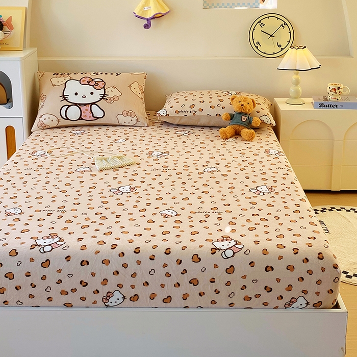 91家纺网 家纺一手货源 找家纺 （总）葡萄家 2025年新款牛奶绒印花单床笠萌系卡通床笠款