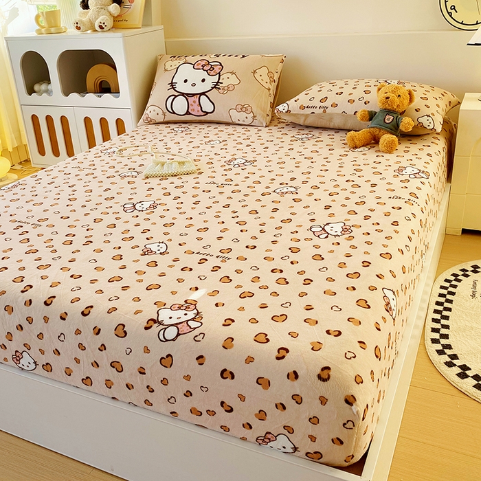 91家纺网 家纺一手货源 找家纺 （总）葡萄家 2025年新款牛奶绒印花单床笠萌系卡通床笠款