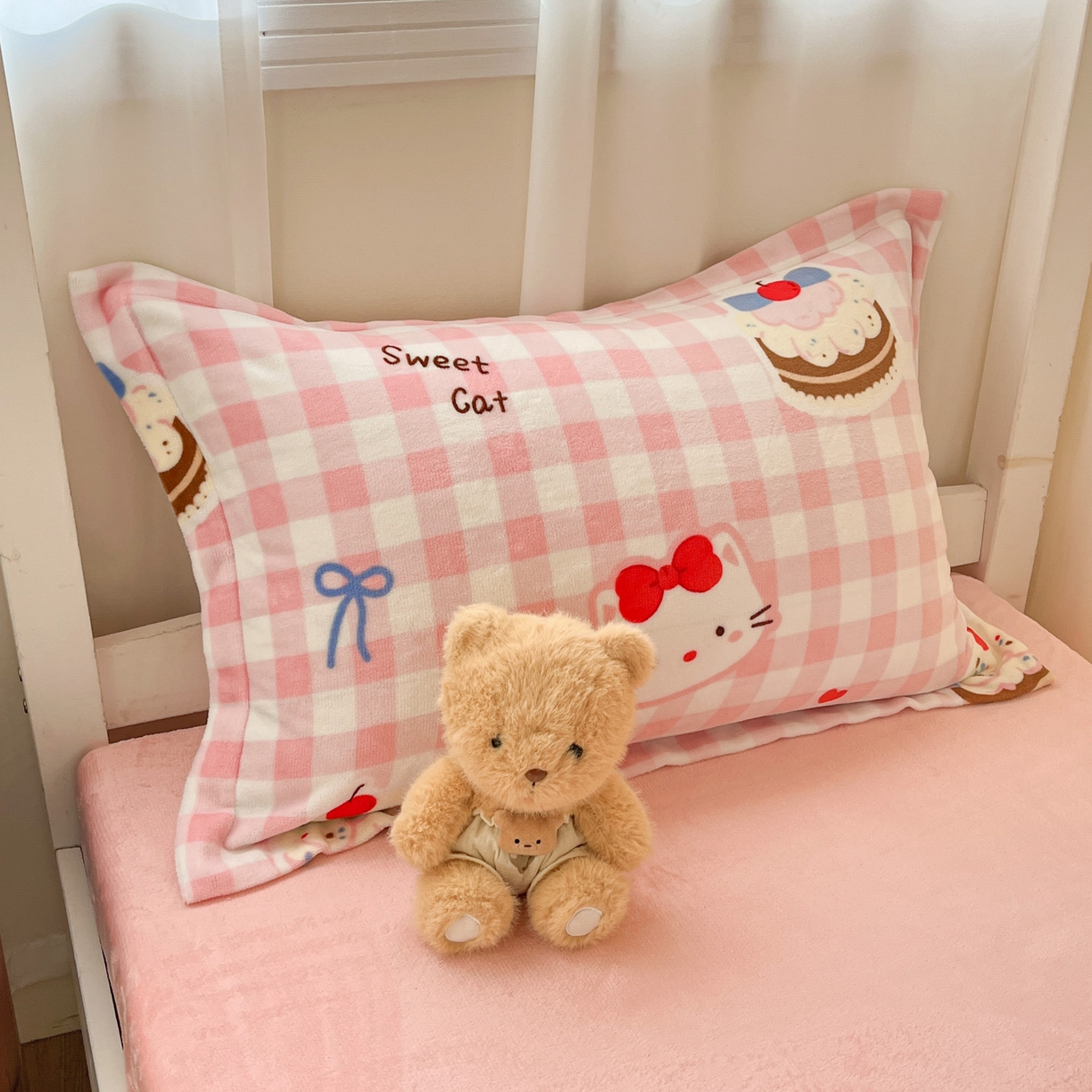 91家纺网 家纺一手货源 找家纺 寻米 2025新款高克重加厚保暖牛奶绒床笠-宿舍图 小喵浮云卷