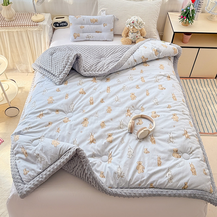 91家纺网 家纺一手货源 找家纺 （总）十九色 2025秋冬新款全棉豆豆被春秋被被子被芯