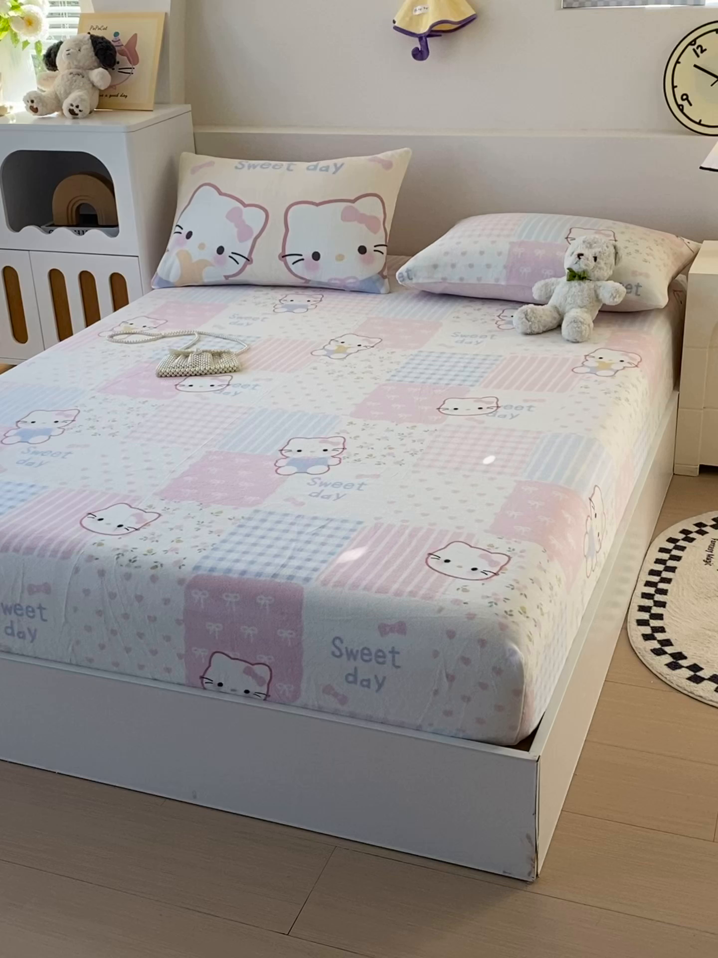 91家纺网 家纺一手货源 找家纺 （总）葡萄家 2025年新款牛奶绒印花单床笠萌系卡通床笠款