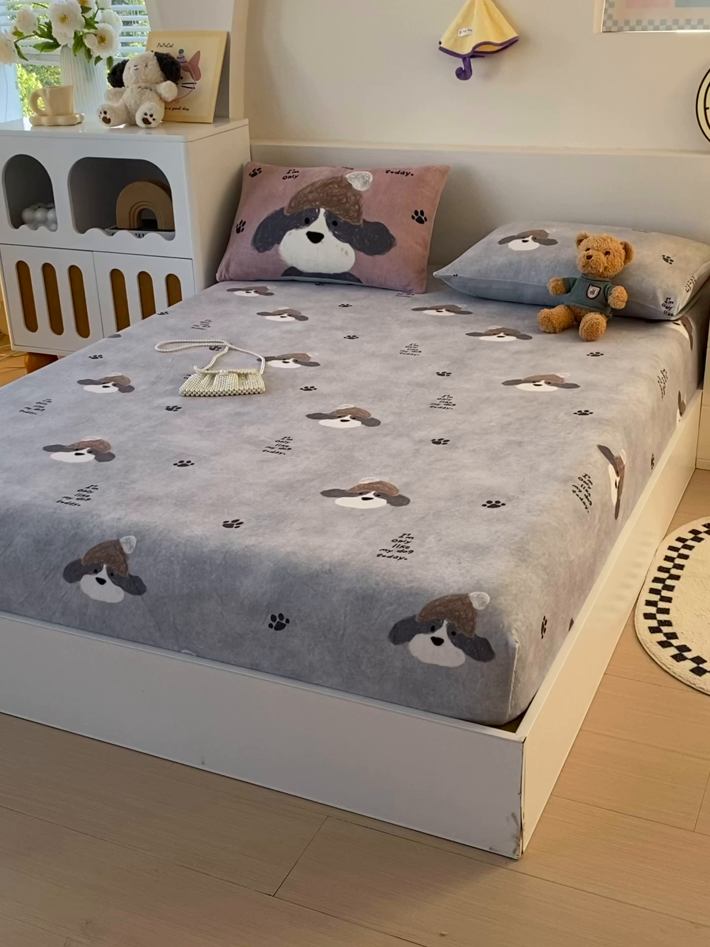 91家纺网 家纺一手货源 找家纺 （总）葡萄家 2025年新款牛奶绒印花单床笠萌系卡通床笠款