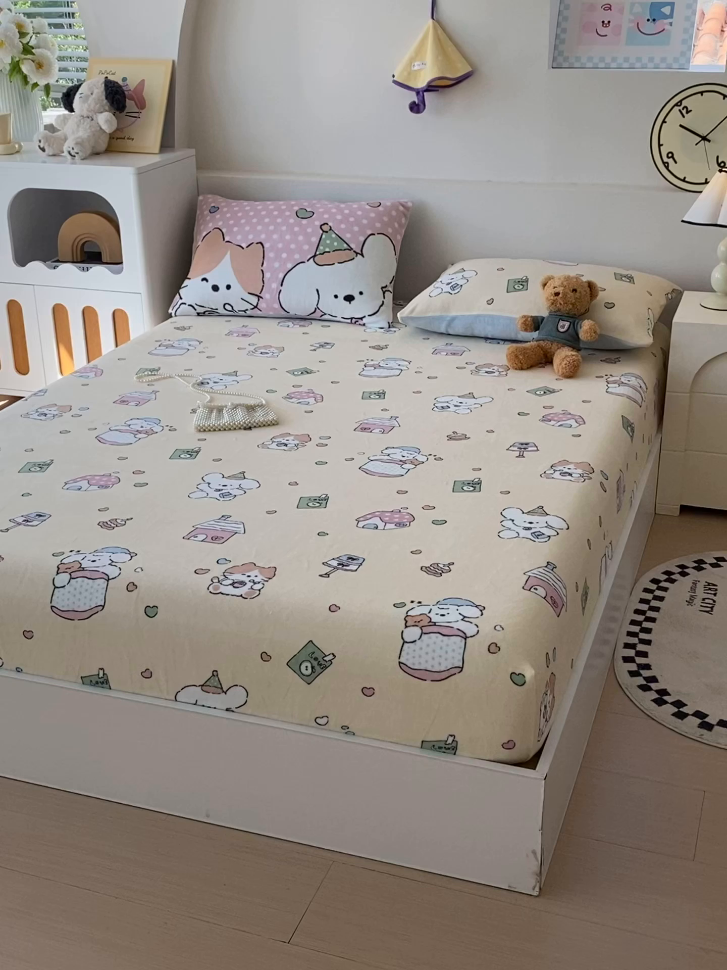 91家纺网 家纺一手货源 找家纺 （总）葡萄家 2025年新款牛奶绒印花单床笠萌系卡通床笠款